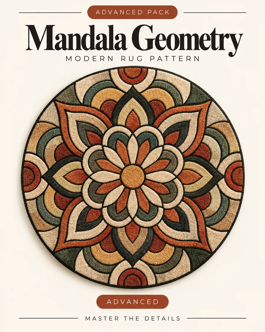 Geometric tufting pattern: Mandala Geometry