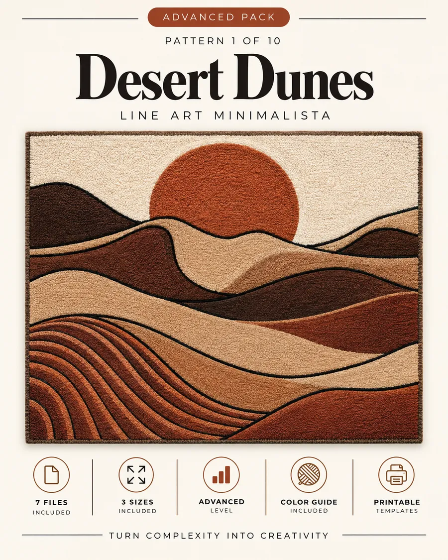 Line Art tufting pattern: Desert Dunes