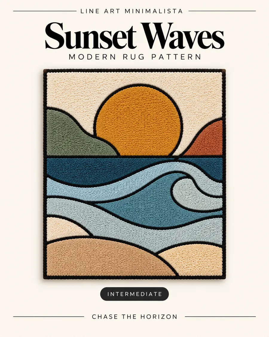 Intermediate tufting pattern: Sunset Waves